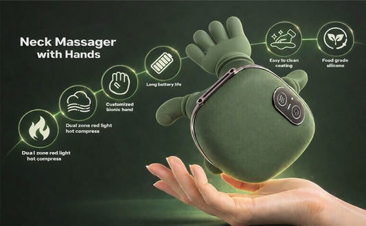 Shoulder and Neck Massager, Simulates a Real Palm Warm Massage for Comfort, Relaxing Muscle Tension (Green)